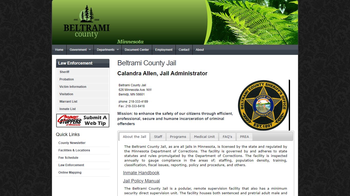 Beltrami County Sheriff Department - County Jail