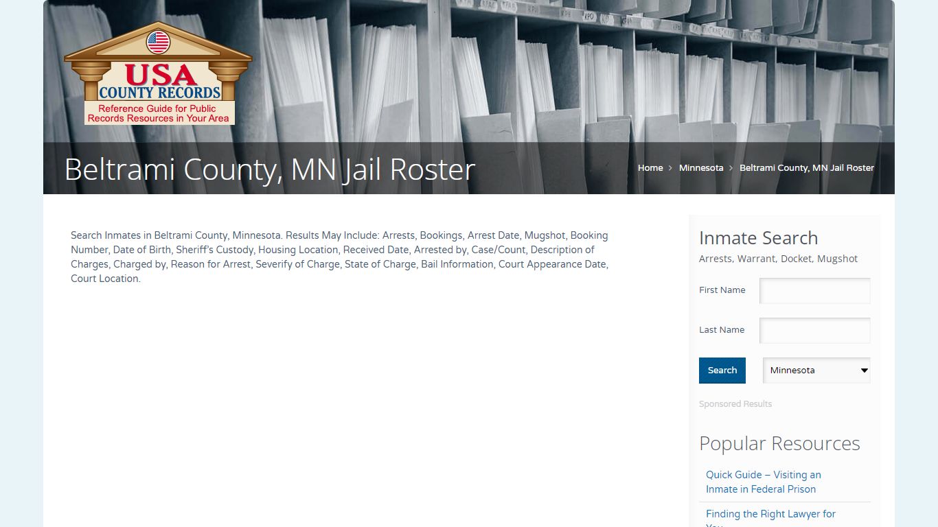 Beltrami County, MN Jail Roster | Name Search